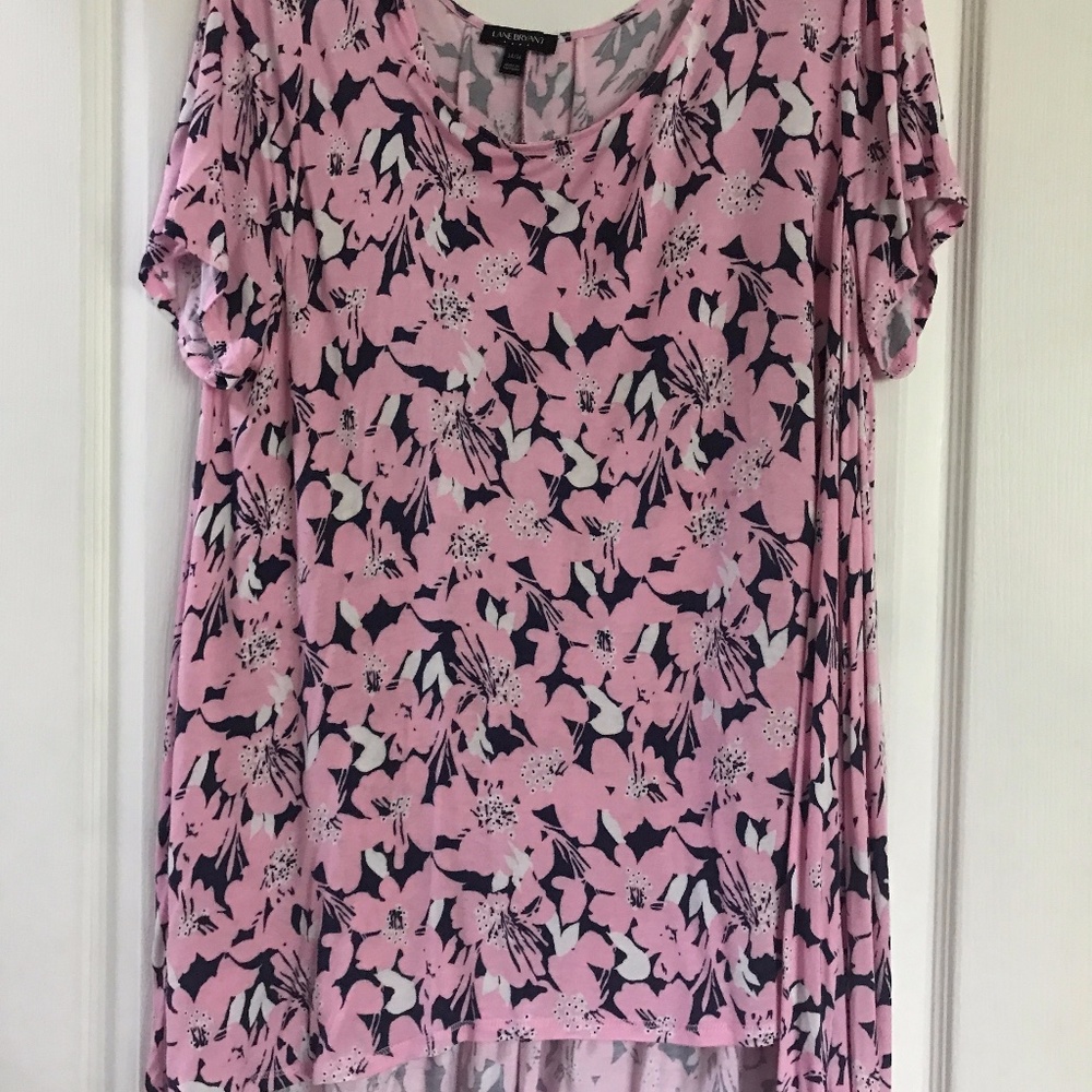 Lane Bryant Short Sleeve Pleated Top Sz 14/16